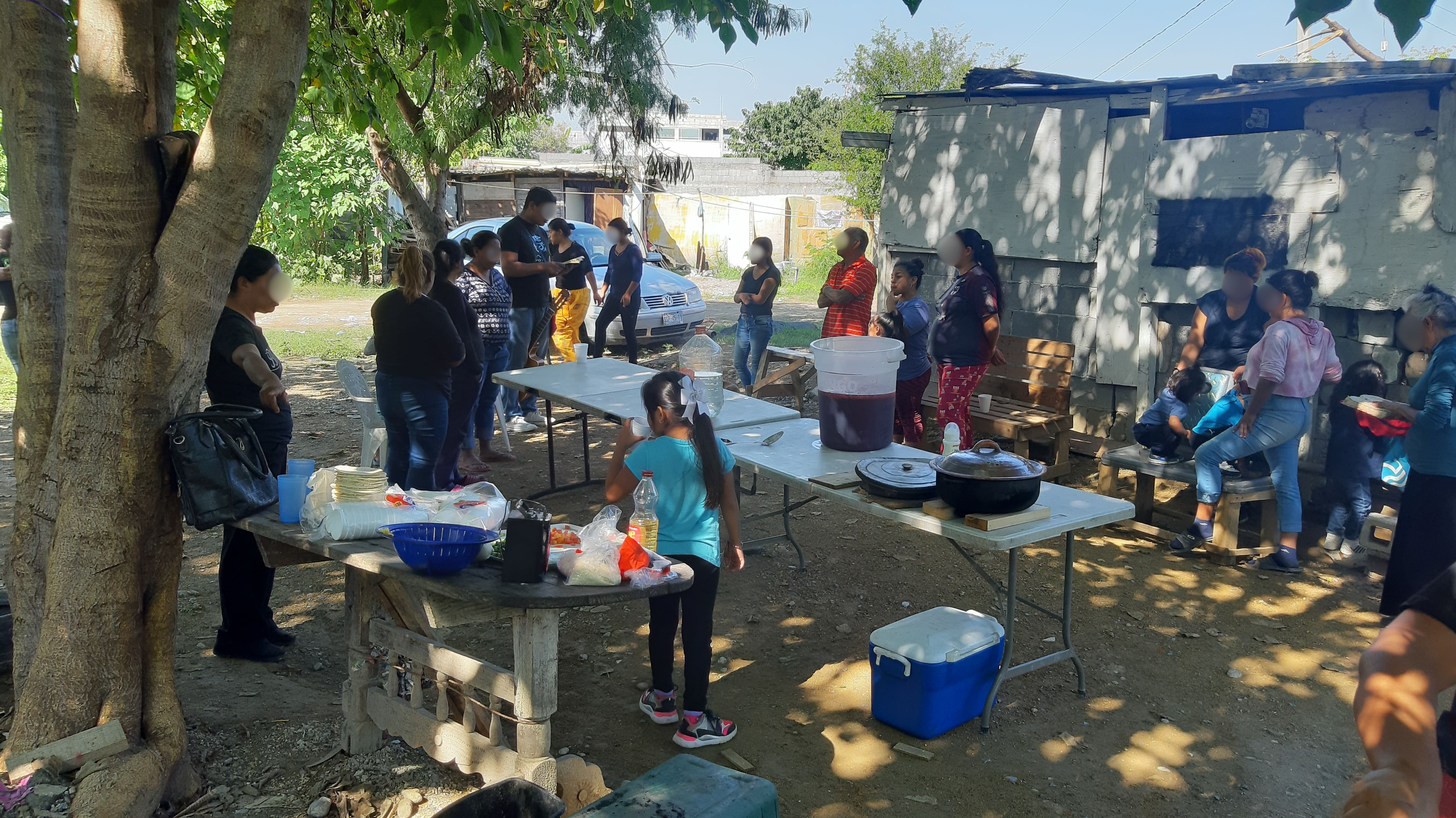 Ingredients preparation by local volunteers