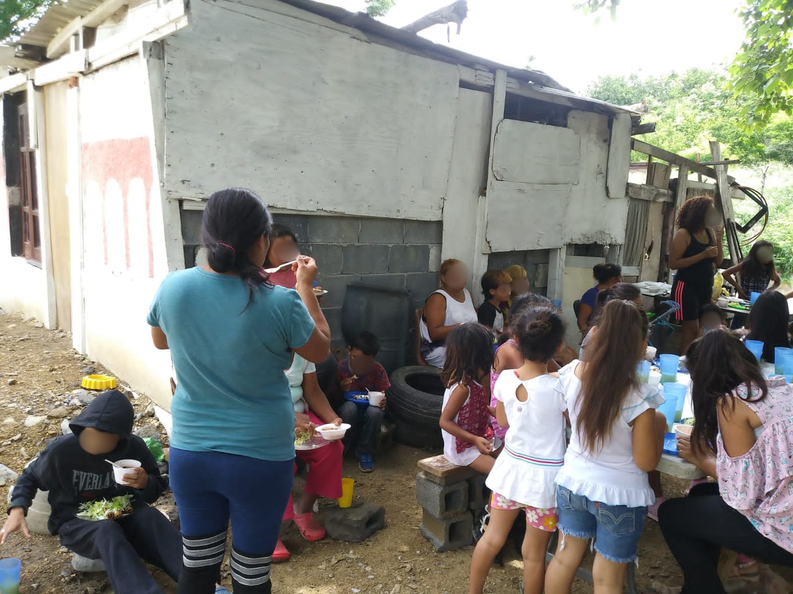 Volunteers packing food supplies